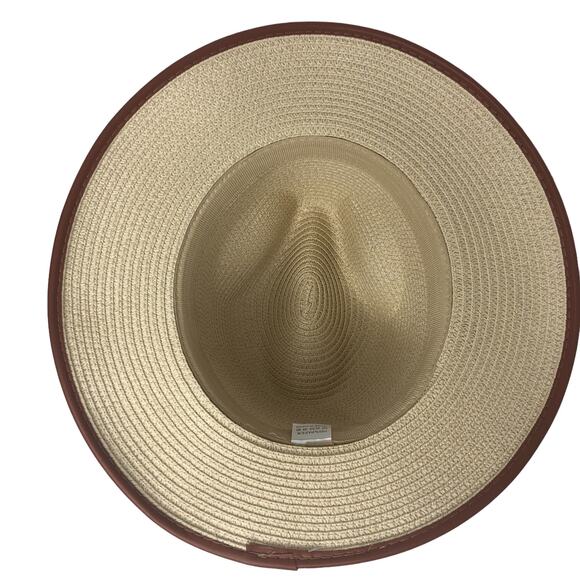 Riah Fashion Tan Straw Woven Fedora